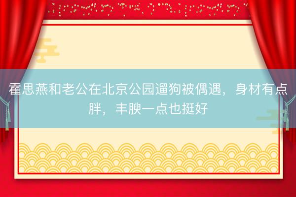 霍思燕和老公在北京公园遛狗被偶遇，身材有点胖，丰腴一点也挺好