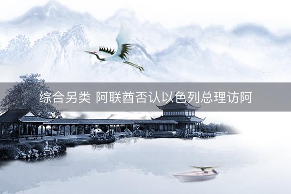 综合另类 阿联酋否认以色列总理访阿