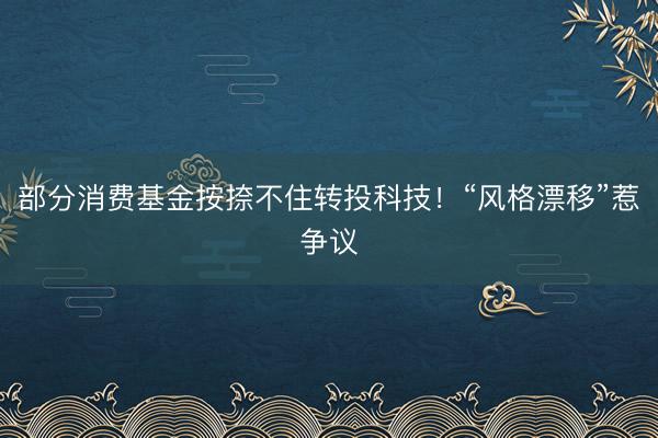 部分消费基金按捺不住转投科技！“风格漂移”惹争议