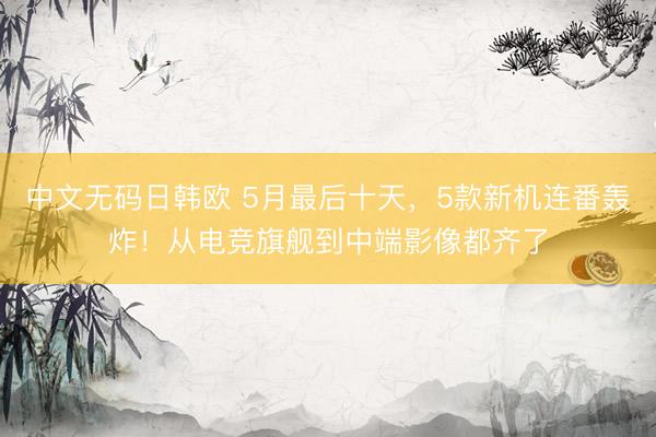 中文无码日韩欧 5月最后十天，5款新机连番轰炸！从电竞旗舰到中端影像都齐了