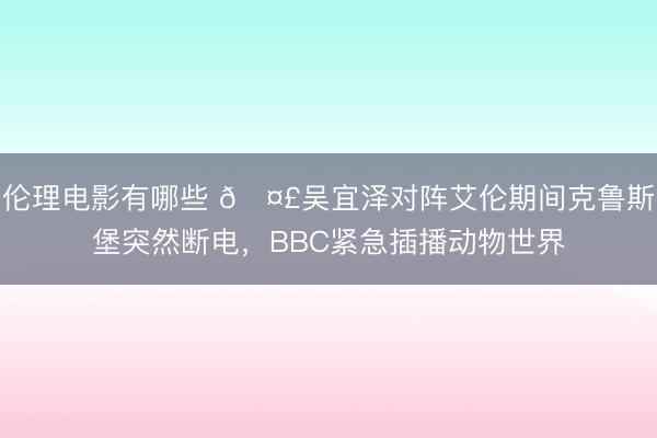 伦理电影有哪些 🤣吴宜泽对阵艾伦期间克鲁斯堡突然断电，BBC紧急插播动物世界