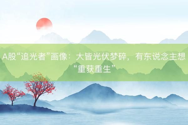 A股“追光者”画像：大皆光伏梦碎，有东说念主想“重获重生”
