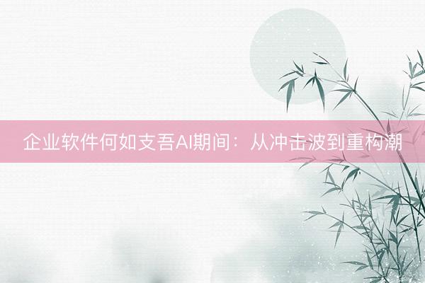 企业软件何如支吾AI期间：从冲击波到重构潮