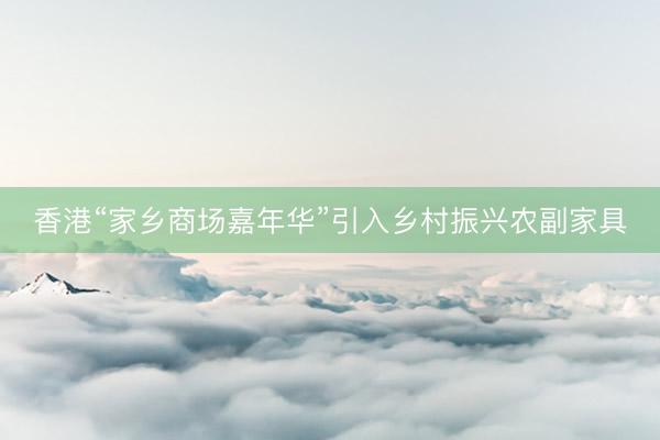 香港“家乡商场嘉年华”引入乡村振兴农副家具