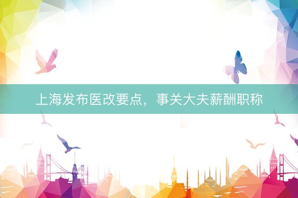 上海发布医改要点，事关大夫薪酬职称
