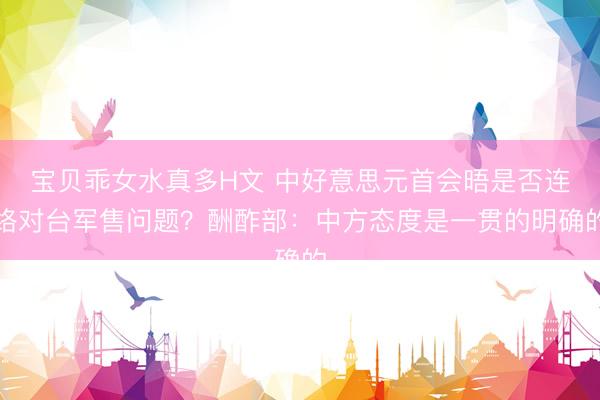 宝贝乖女水真多H文 中好意思元首会晤是否连络对台军售问题？酬酢部：中方态度是一贯的明确的